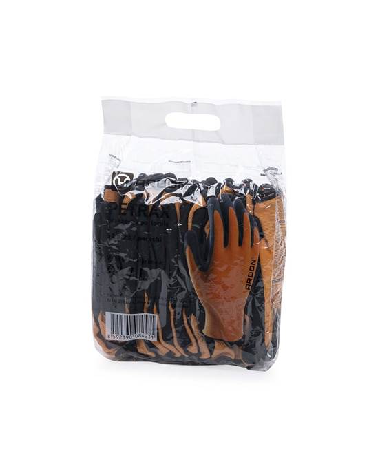 Máčené rukavice ARDON®PETRAX 09/L - maloobchodní balení 12 párů - oranžové