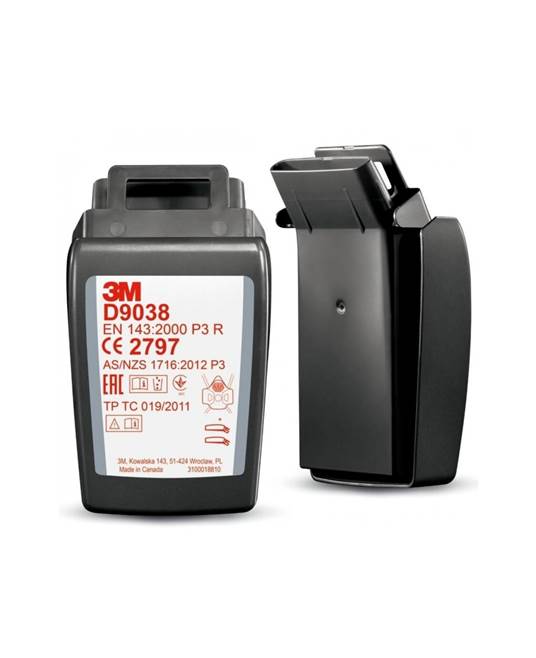 D9038, 3M™ Secure Click Časticový filter s pevným púzdrom radu D9000-Pevné, jeden pár 