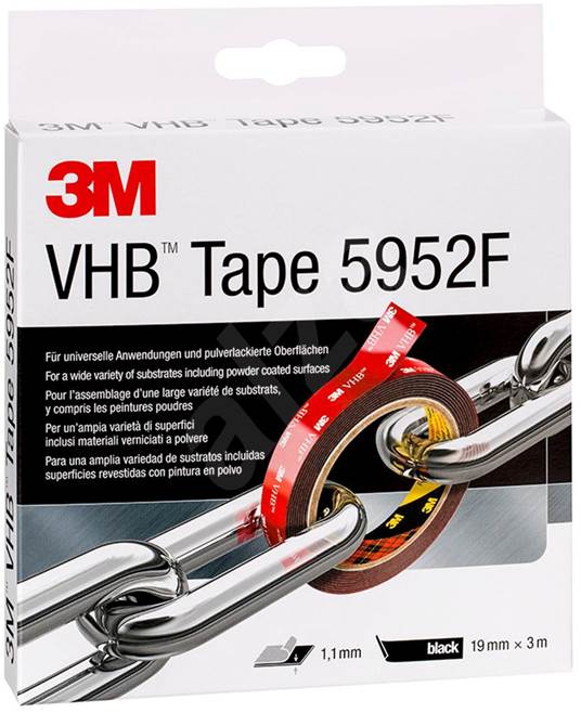3M™ VHB™ oboustranně silně lepicí akrylová páska 5952F, černá, 19 mm x 3 m 
