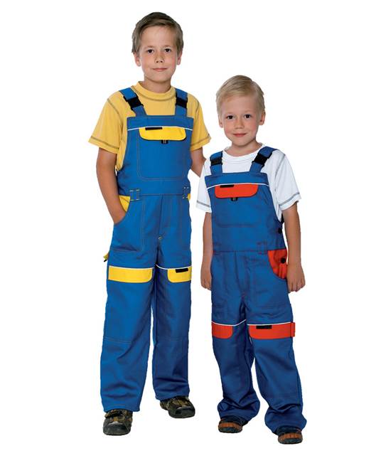 Dětské kalhoty s laclem ARDON®COOL TREND modro-žlutá